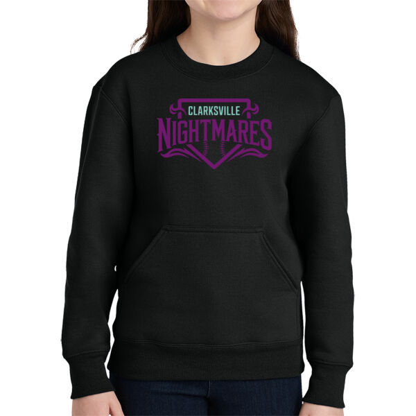 Clarksville Nightmares + Custom Names  - Youth Core Fleece Crewneck Pocket Sweatshirt Thumbnail