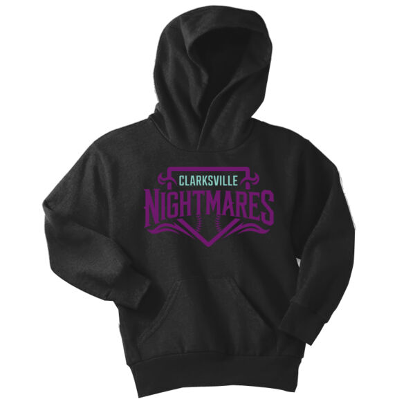 Clarksville Nightmares + Custom Names  - Youth Core Fleece Pullover Hooded Sweatshirt Thumbnail