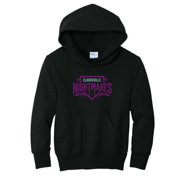 Clarksville Nightmares + Custom Names  - Youth Core Fleece Pullover Hooded Sweatshirt Thumbnail