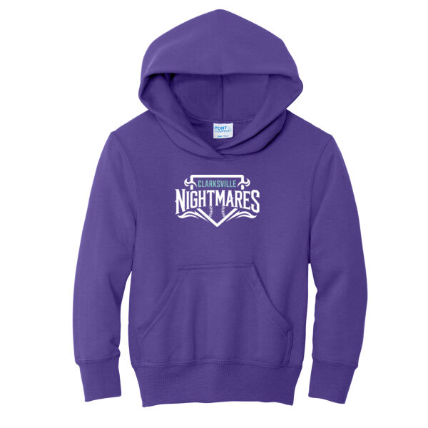 Clarksville Nightmares + Custom Names  - Youth Core Fleece Pullover Hooded Sweatshirt Thumbnail